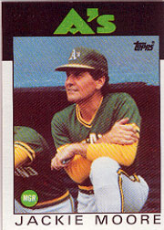 1986 Topps Baseball Cards      591     Jackie Moore MG